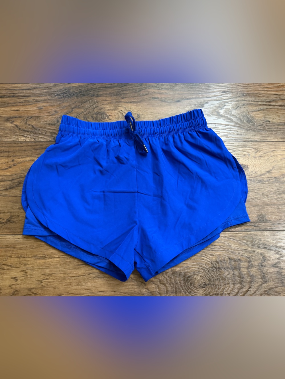Women's Royal Blue Athletic Running Shorts with Elastic Waist